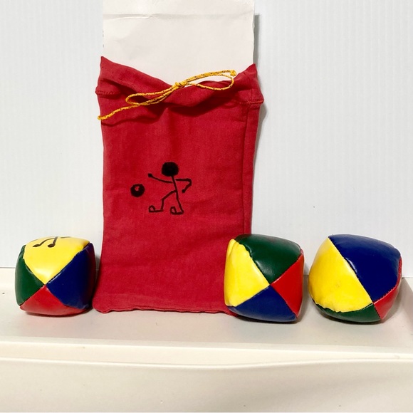 HACKY SACK Kick Sack Juggle Balls 2" Wide each Carrying Bag Set of 3 BalLS - Picture 6 of 7